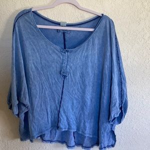Flowy Blue We The Free 3/4 Sleeve